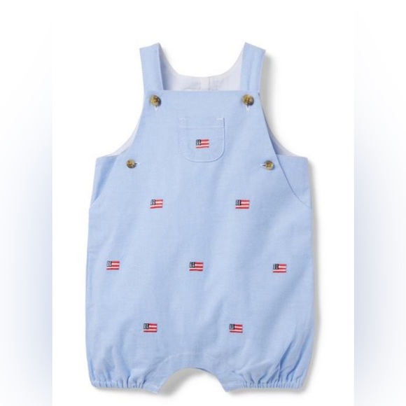 Janie and Jack Other - Janie and Jack - Baby Embroidered Flag Oxford Overall -  Size: 0-3 months